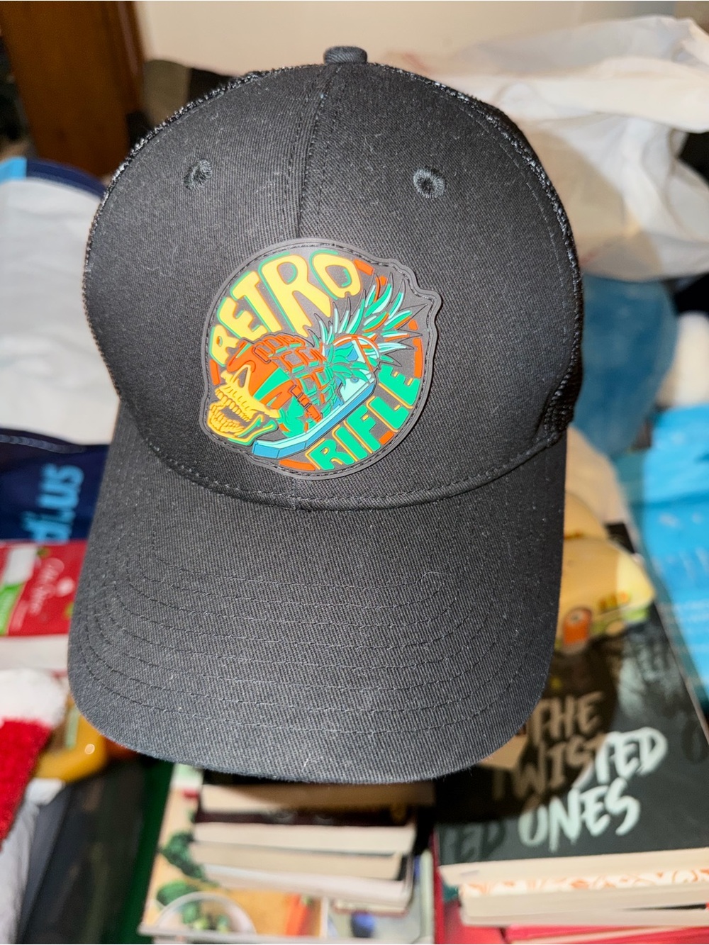 Retro Rifle Trucker Hat - Picture 2 of 4